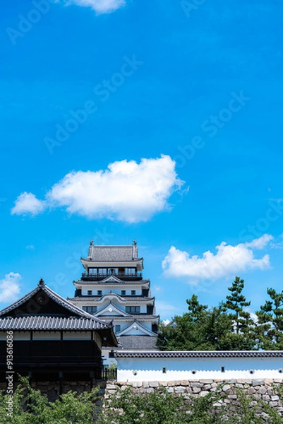 Obraz 青空に映える福山城