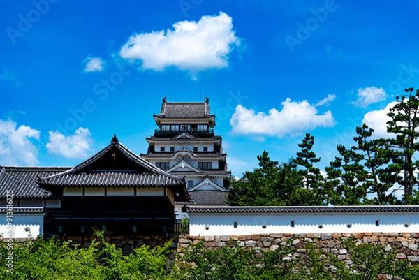 Obraz 青空に映える天守閣