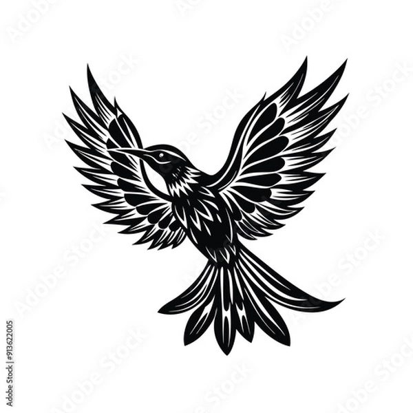 Fototapeta Sa brewing Hummingbird Silhouette Vector