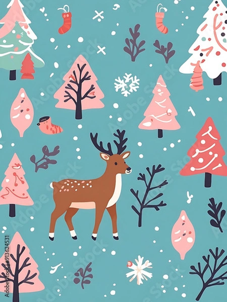 Obraz Christmas wallpaper background pattern