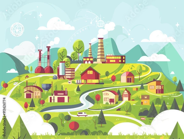 Fototapeta Simplified Economics: Unveiling the Dynamics of Goods and Services in a Globalized World