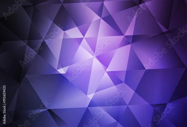 Fototapeta Dark Purple vector polygon abstract background.