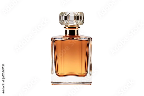 Fototapeta Elegantly Crafted Fragrance Bottle Captured in Soft Natural Light Against a Simple Background on Transparent PNG Background.