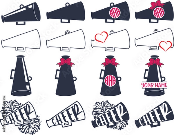 Obraz Cheer Pom Poms, Cheerleader, Cheerleading Vector Files