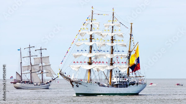 Fototapeta Einlaufparade der Segler