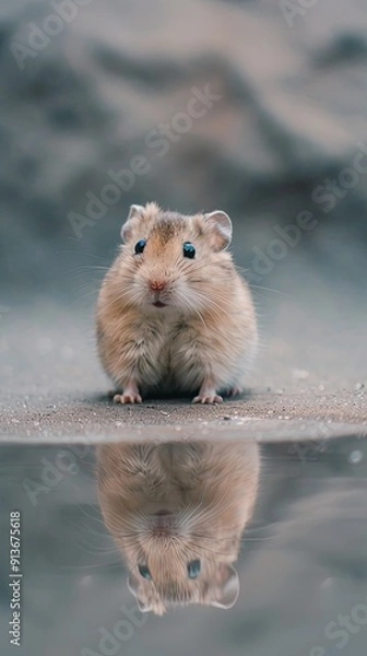 Fototapeta hamster isolated on abstract background