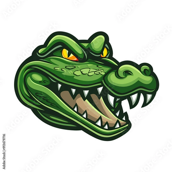 Obraz A crocodile head logo isolated on white