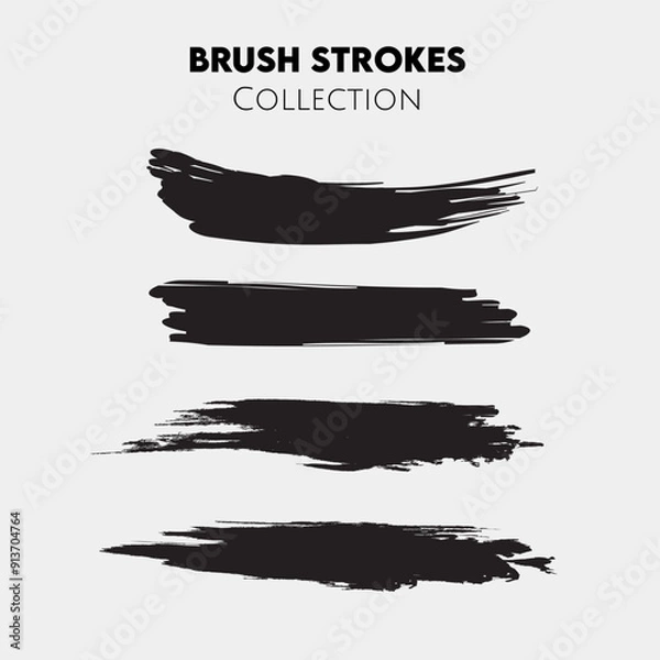 Fototapeta vector set of brush strokes collection paint brush shape