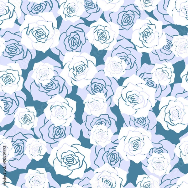 Fototapeta seamless floral pattern. Idea for fabric, tablecloth pattern, wrapping paper, gift paper. Print Ditsy. Motives are scattered randomly. Rose flower pattern background. cute pattern