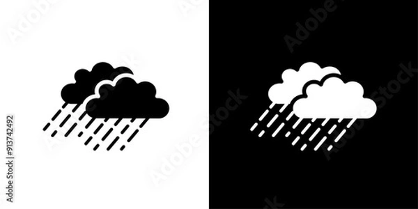 Fototapeta Rain icon Flat vector set outline