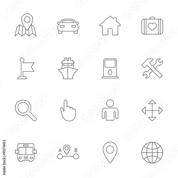 Fototapeta GPS navigation icon. Car, Bus and Ship transport