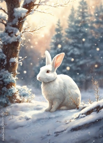 Obraz rabbit in the snow