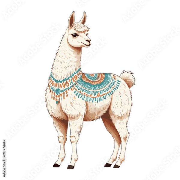 Obraz Decorated Llama Illustration