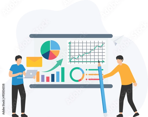 Fototapeta Market segmentation and target analysis, consumer behavior and purchasing trends, data collection or survey methodologies, qualitative and quantitative research, competitive analysis or benchmarking, 