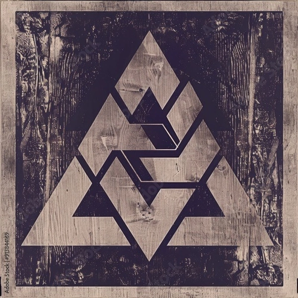 Obraz Valknut style viking shield maiden logo