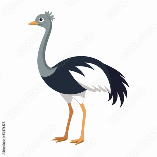Obraz Ostrich Bird Icon Vector Illustration - Cartoon, Clipart, and Line Art Design