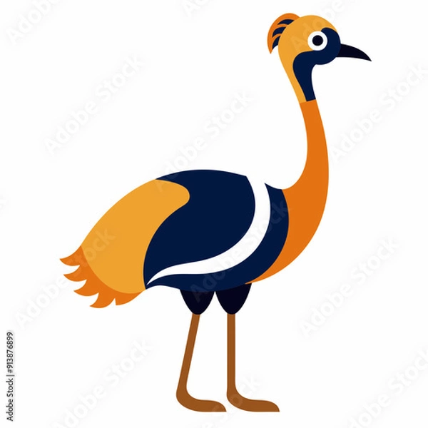 Obraz Ostrich Bird Icon Vector Illustration - Cartoon, Clipart, and Line Art Design