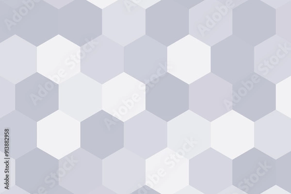 Fototapeta Gradient hexagon patterned gray background layer