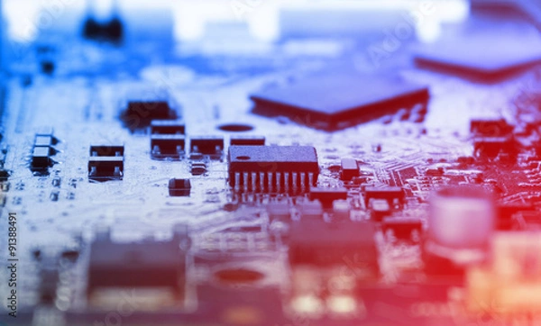Fototapeta Zbliżenie elektronicznej płytki obwodów