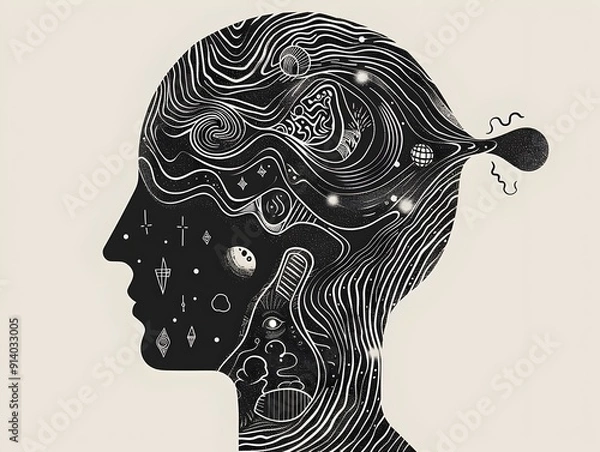Obraz Interconnected Mind A Minimalist of the Creative Subconscious