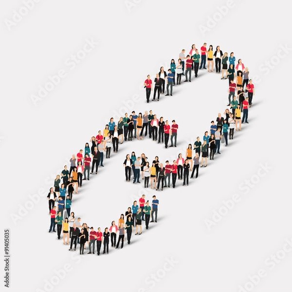 Obraz group  people  form  chain link