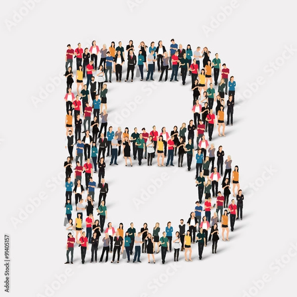 Obraz group  people  letter form