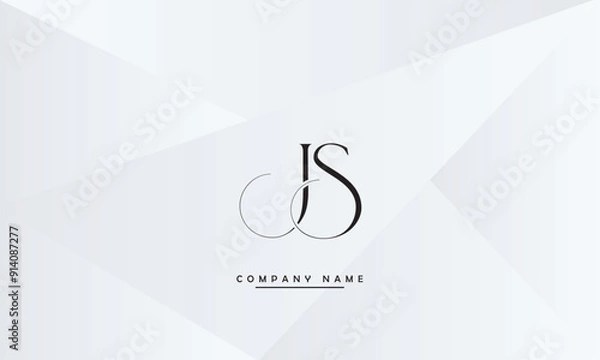 Fototapeta JS, SJ, J, S Abstract Letters Logo Monogram