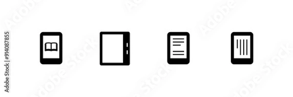 Obraz 電子書籍リーダーのベクターアイコンセット