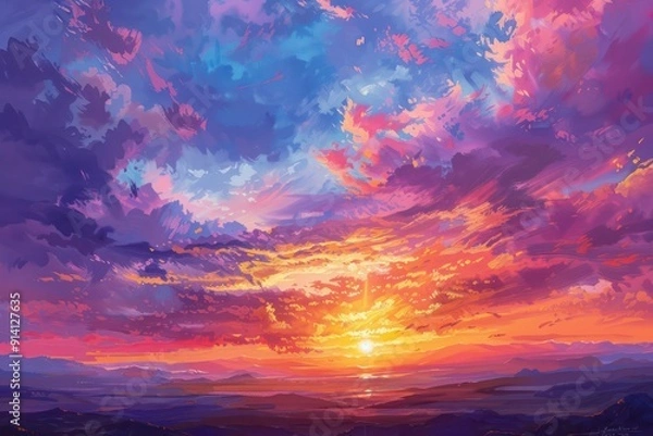 Obraz sunset in the sky