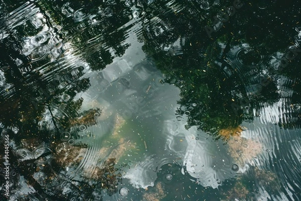 Obraz rain drops on the window