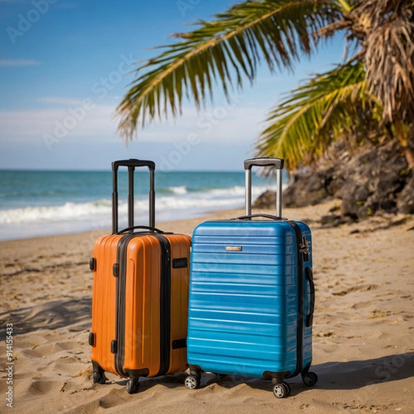 Obraz suitcase on the beach