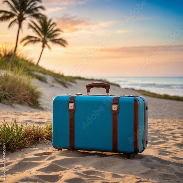 Obraz suitcase on the beach