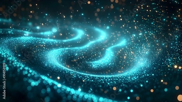 Fototapeta Abstract digital data flow technology. Generative AI