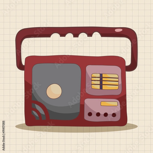 Fototapeta radio theme elements