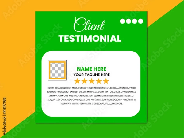 Obraz Client Testimonial Design. Square Size Client Testimonial Design Template