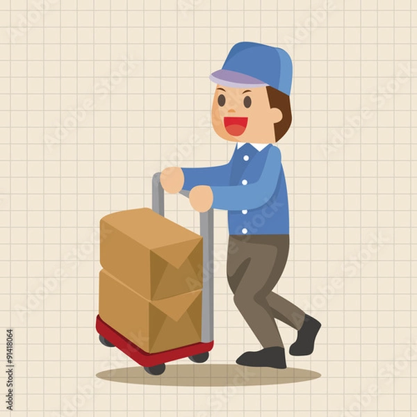 Fototapeta deliveryman theme elements vector,eps