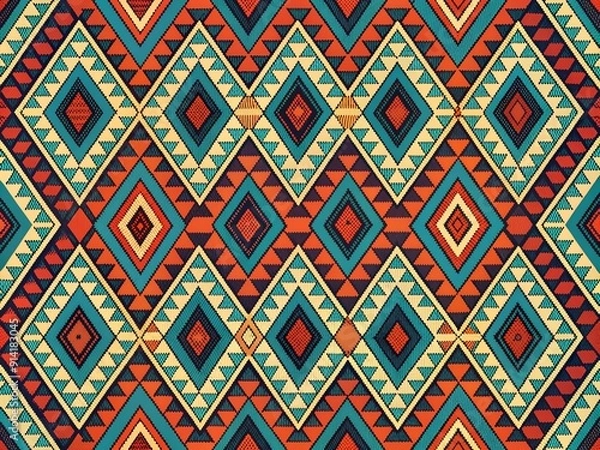 Obraz Vintage geometric vector pattern for seamless wallpaper design