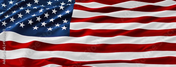 Obraz American Wave Flag Background. USA