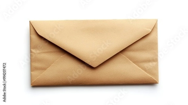 Fototapeta  Classic Envelope with a Simple Design on a White Background