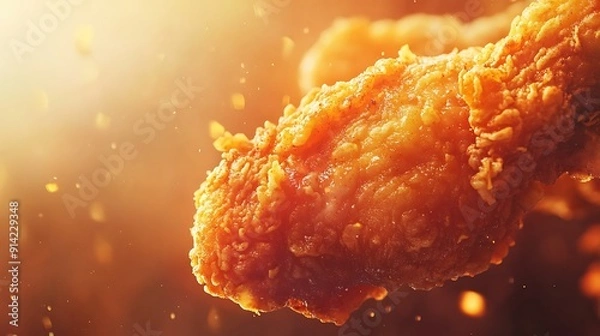Obraz Crispy Fried Chicken Leg, Close Up