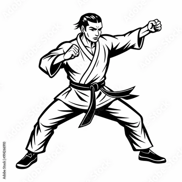 Fototapeta vector illustration of karate