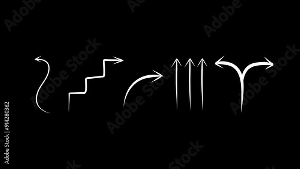 Fototapeta Animated Scribble Arrows and Pointers for Explainer Videos