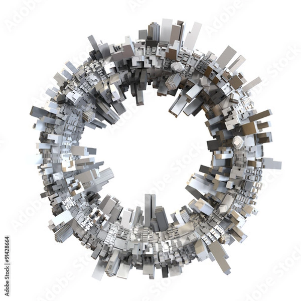 Obraz 3D circle shaped city model
