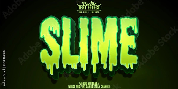 Obraz Slime editable text effect, customizable stinky and goo 3d font style