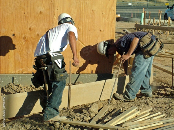 Obraz construction workers,cement