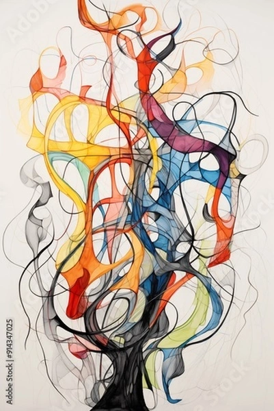 Fototapeta bright multicolored abstraction with acrylics. beautiful background. modern Art