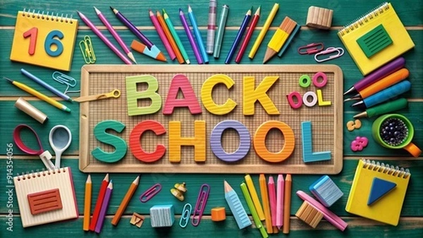 Obraz Back To School Typography and Welcome Back To School Text Illustration