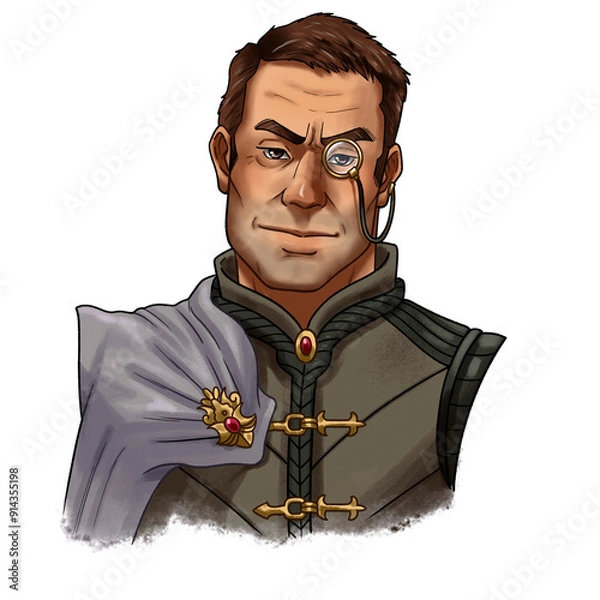 Obraz Fantasy Monocle Man Portrait