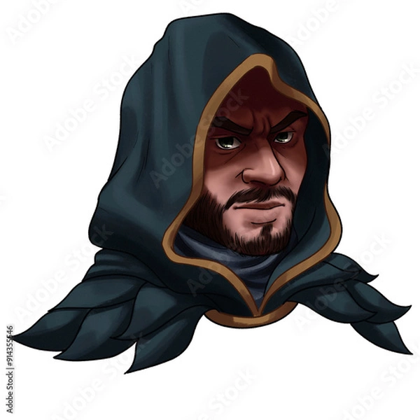 Obraz Fantasy Hooded Man Portrait