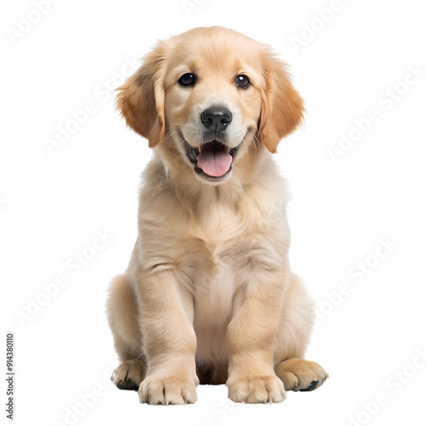 Fototapeta golden retriever puppy, transparent background